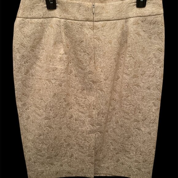 Beige & Gold Textured Blazer & Skirt Suit - Size 12 - Picture 7 of 16